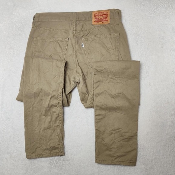 Levis 511 Jeans Mens 32x34 Beige Tapered Slim Denim Cotton 5 Pocket Casual Work - Picture 6 of 13